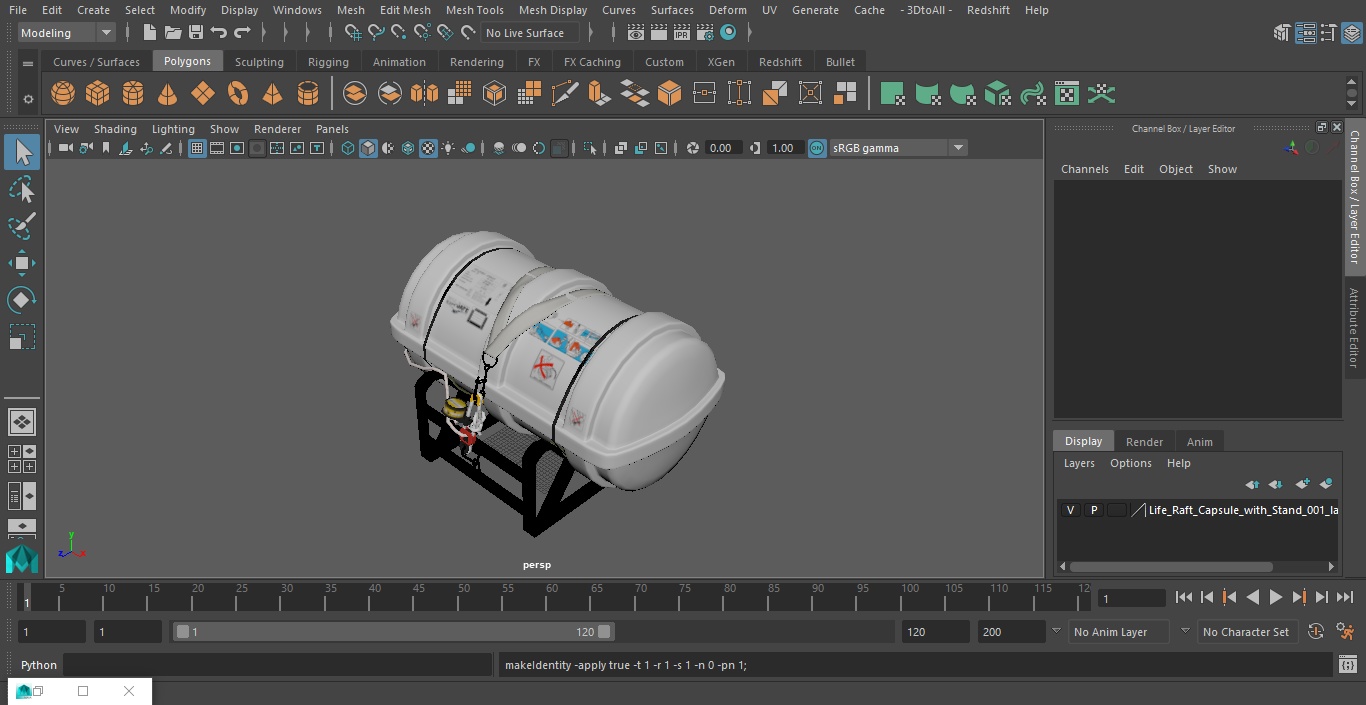 3D Life Raft Capsule with Stand model