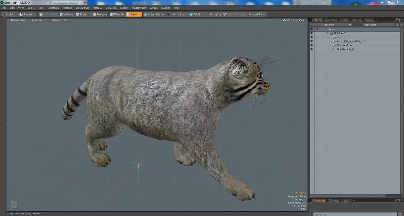 3D model Manul Cat is Walking