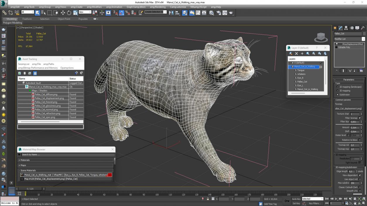 3D model Manul Cat is Walking