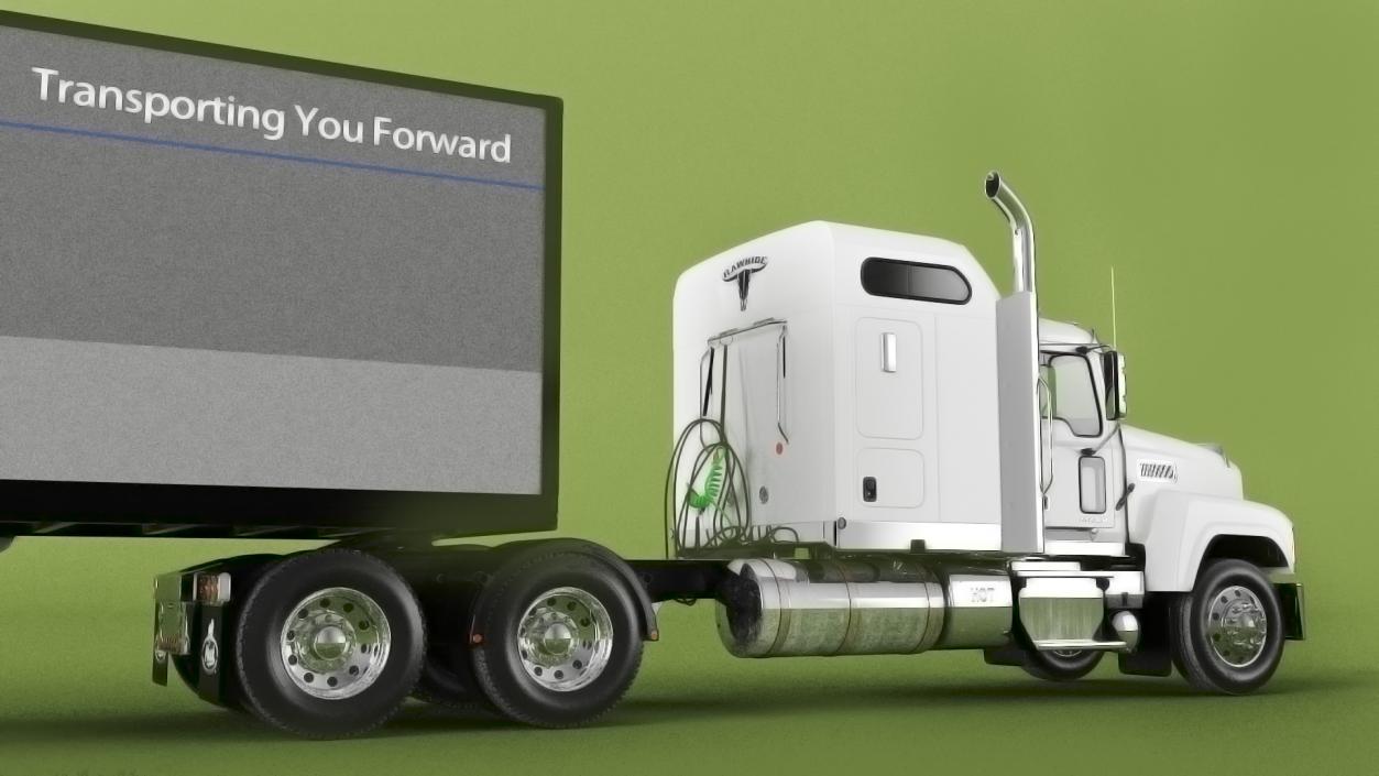 3D model Mack CHU613 Truck with Hyundai HDC-6 Cargo Trailer