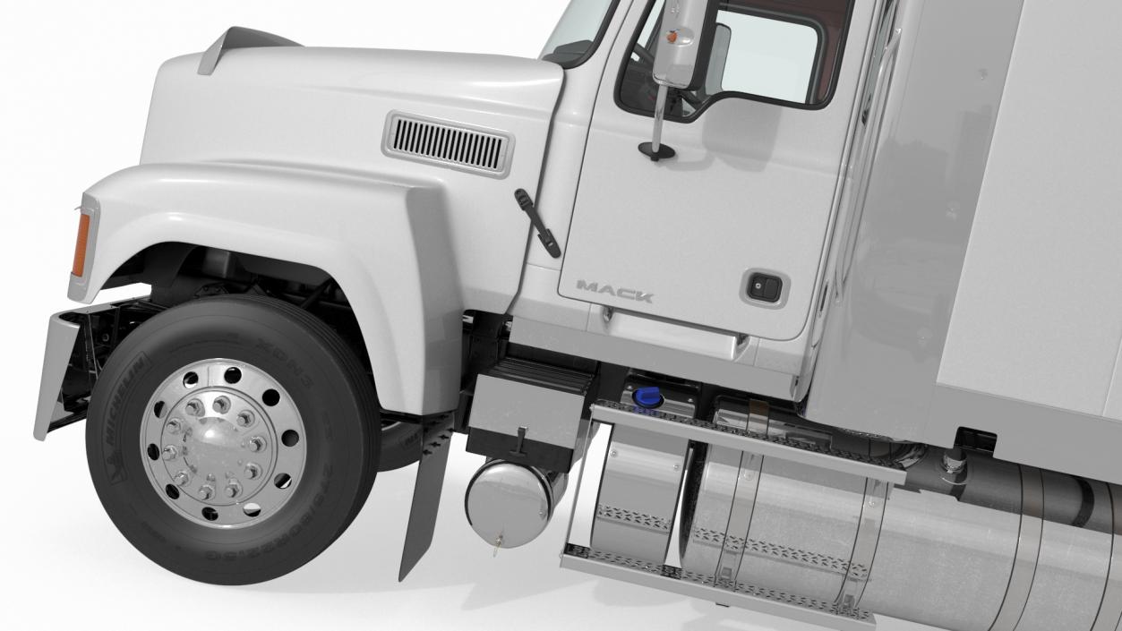 3D model Mack CHU613 Truck with Hyundai HDC-6 Cargo Trailer