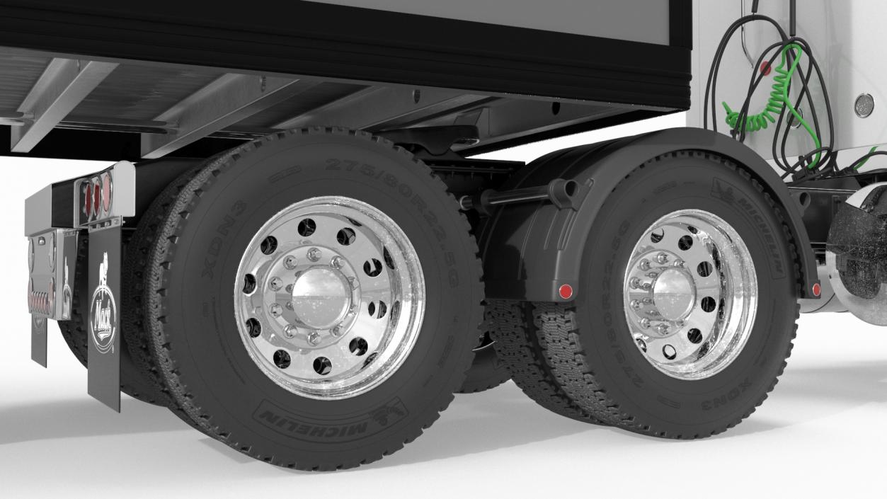 3D model Mack CHU613 Truck with Hyundai HDC-6 Cargo Trailer