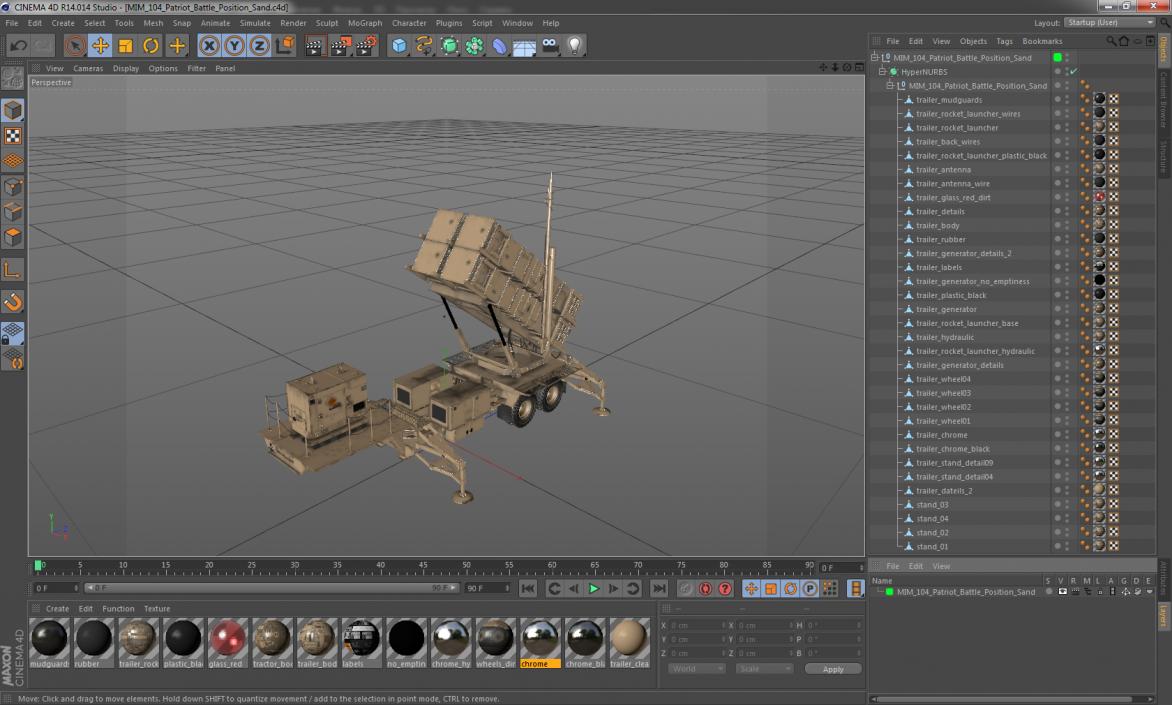 3D MIM-104 Patriot Battle Position Sand