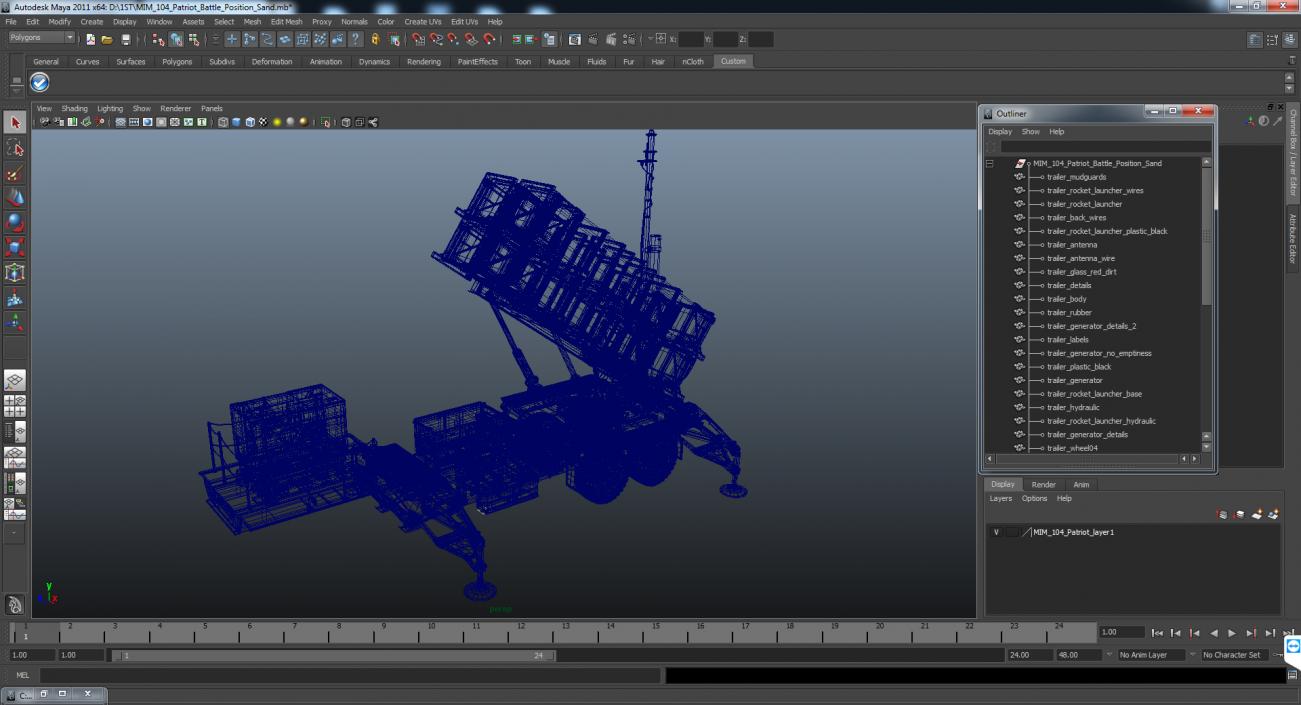 3D MIM-104 Patriot Battle Position Sand