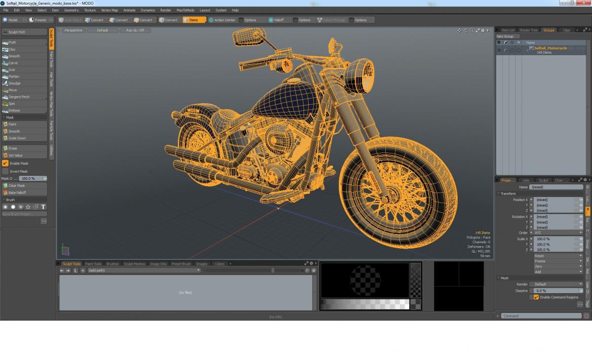 3D Softail Motorcycle model