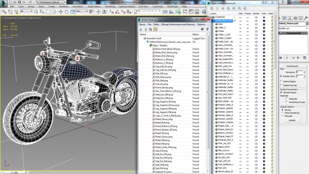 3D Softail Motorcycle model