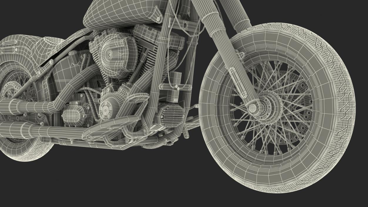 3D Softail Motorcycle model