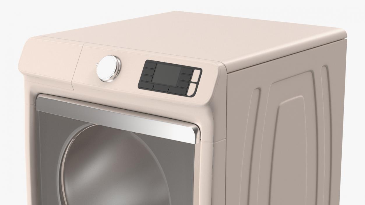 3D Beige Washer and Dryer Set