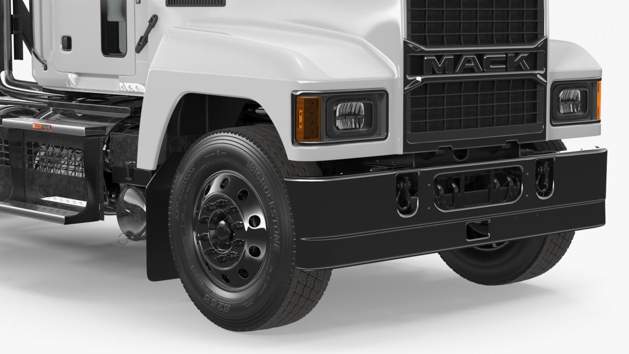 Mack Cargo Truck White Rigged 3D model