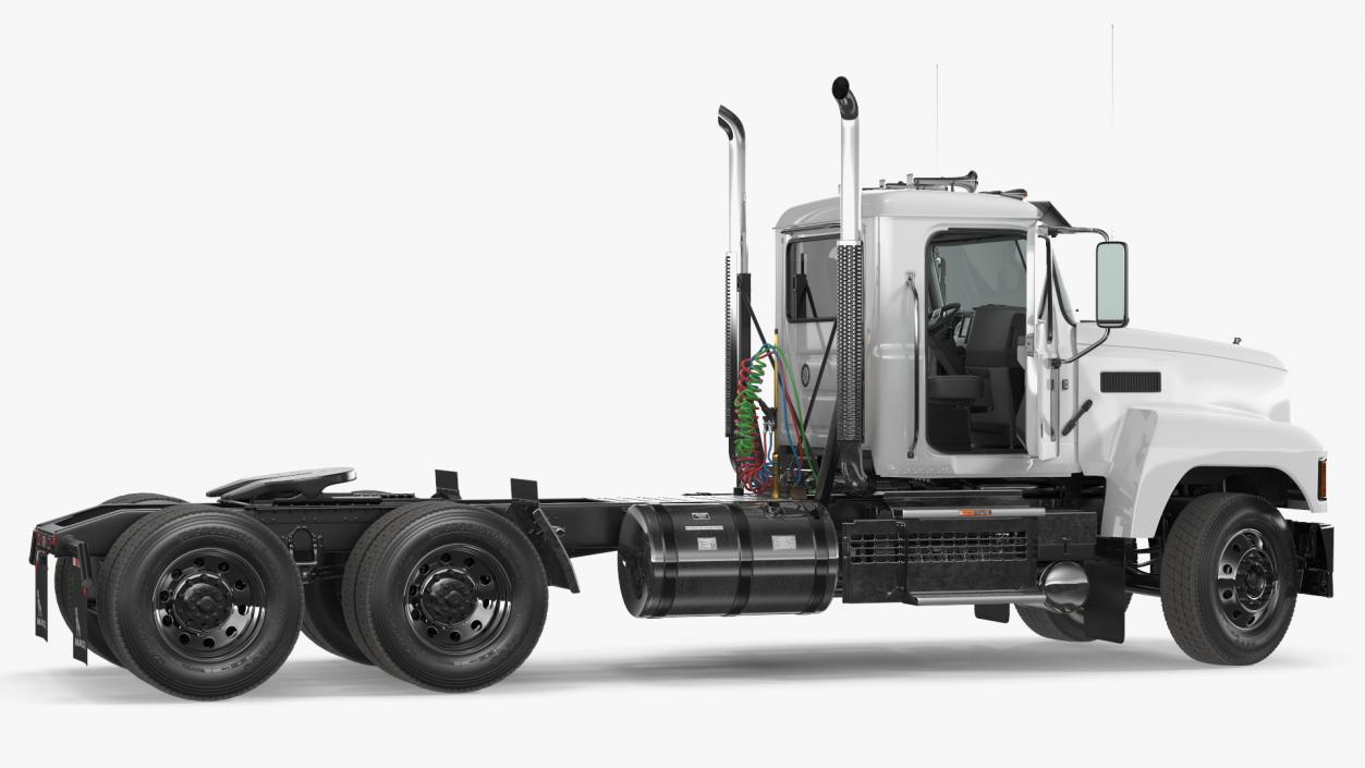 Mack Cargo Truck White Rigged 3D model