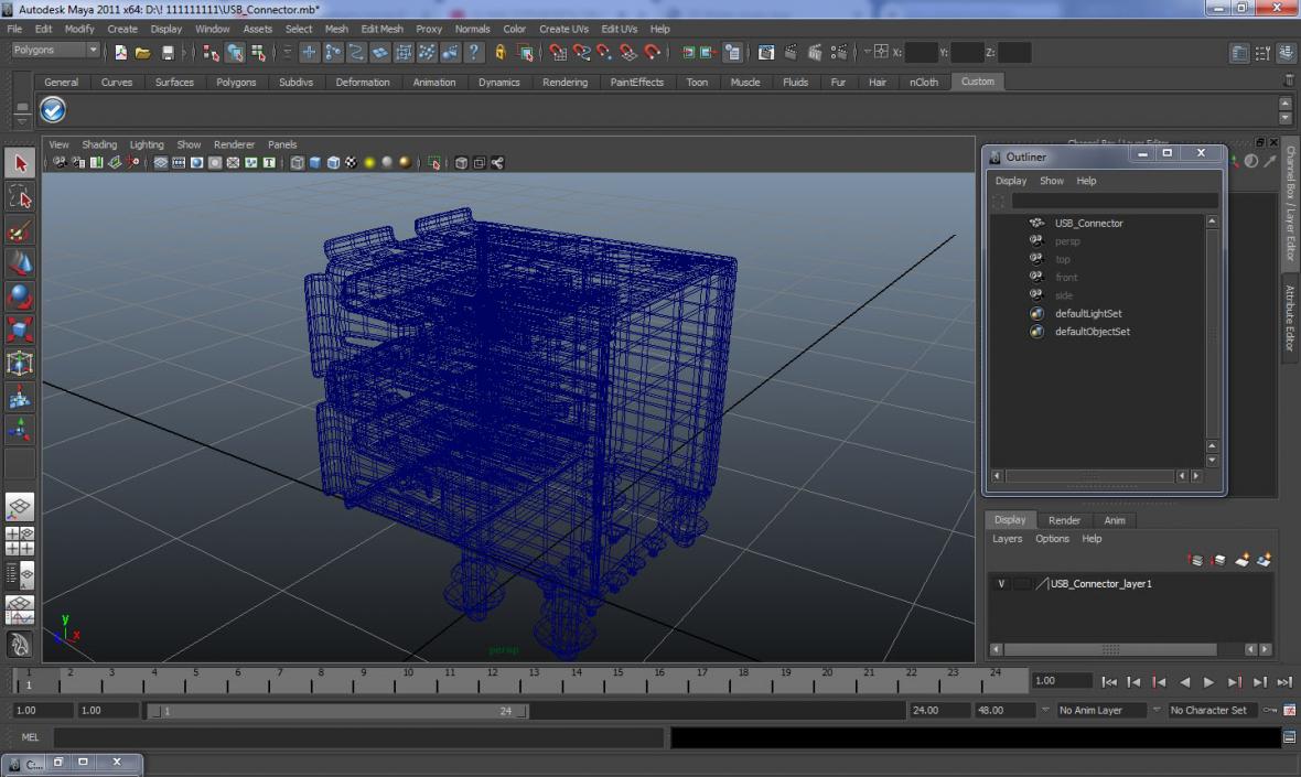 3D USB Connector model