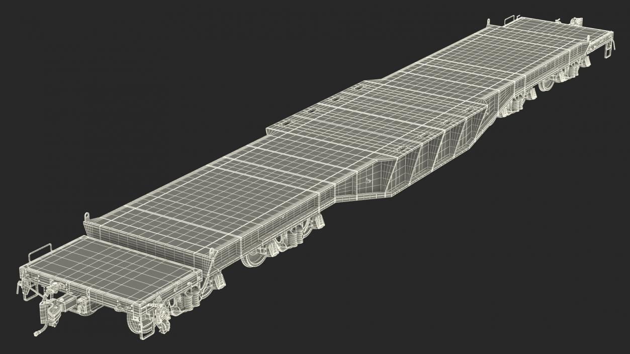 3D Flatbed Rail Car