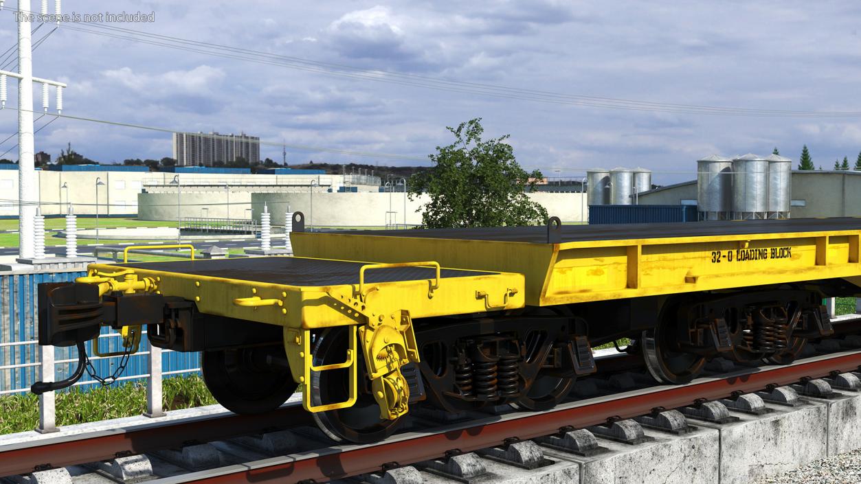 3D Flatbed Rail Car