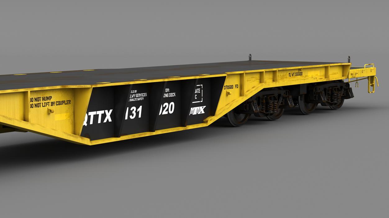 3D Flatbed Rail Car