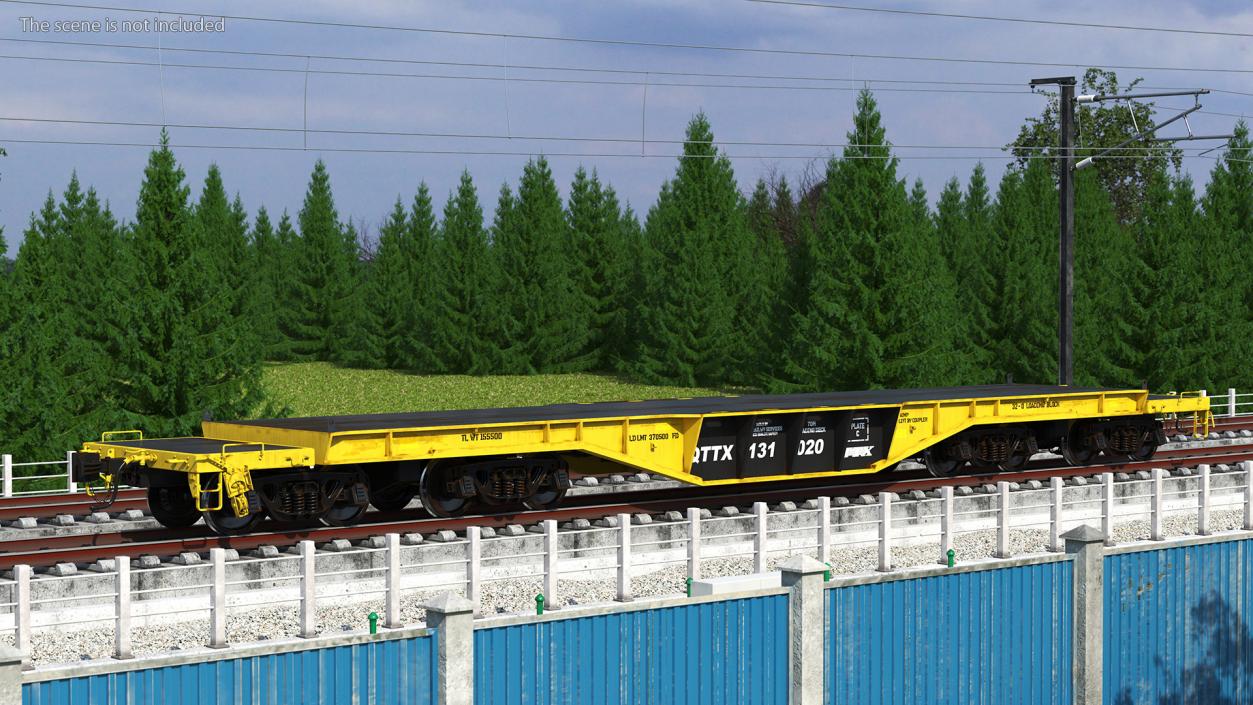 3D Flatbed Rail Car