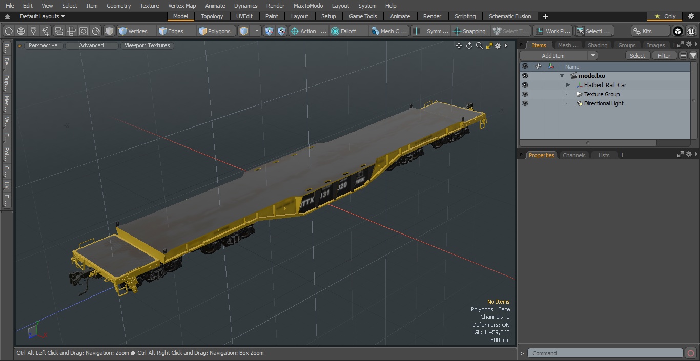 3D Flatbed Rail Car