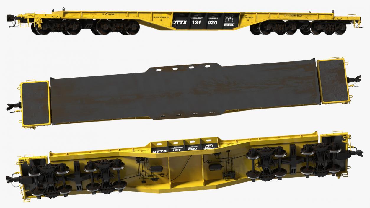 3D Flatbed Rail Car