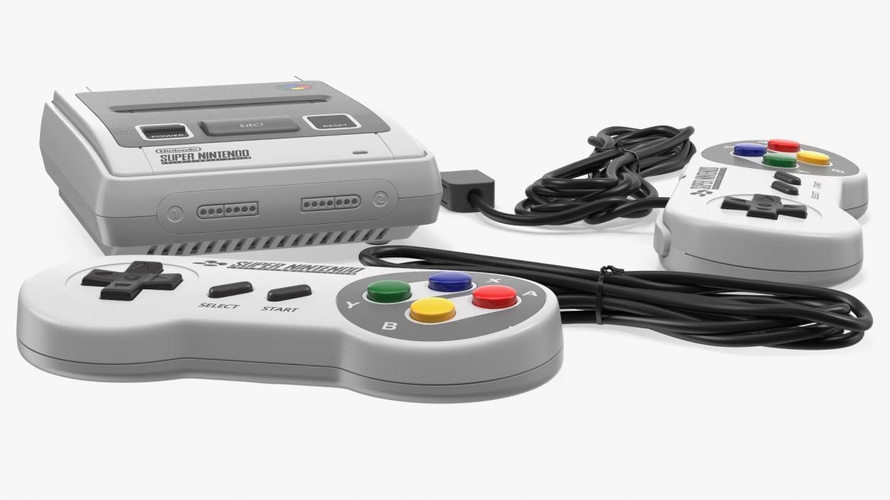 Super Nintendo Entertainment System Video Game Console 3D model