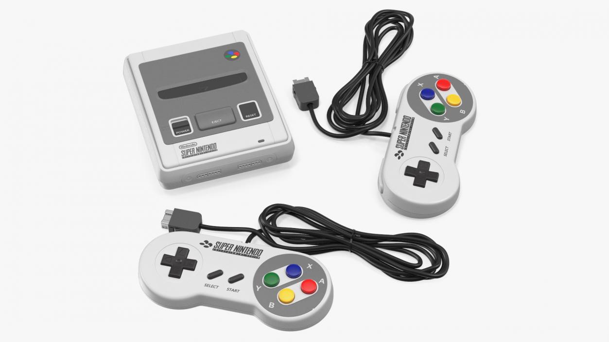 Super Nintendo Entertainment System Video Game Console 3D model