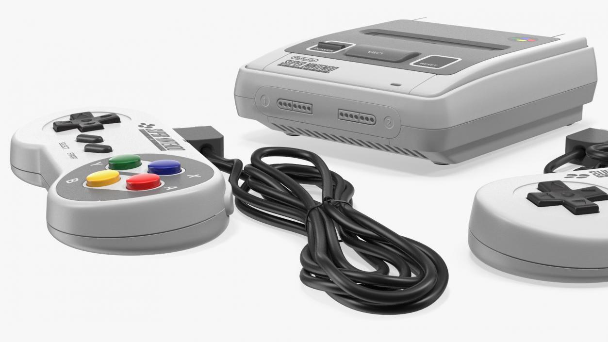 Super Nintendo Entertainment System Video Game Console 3D model