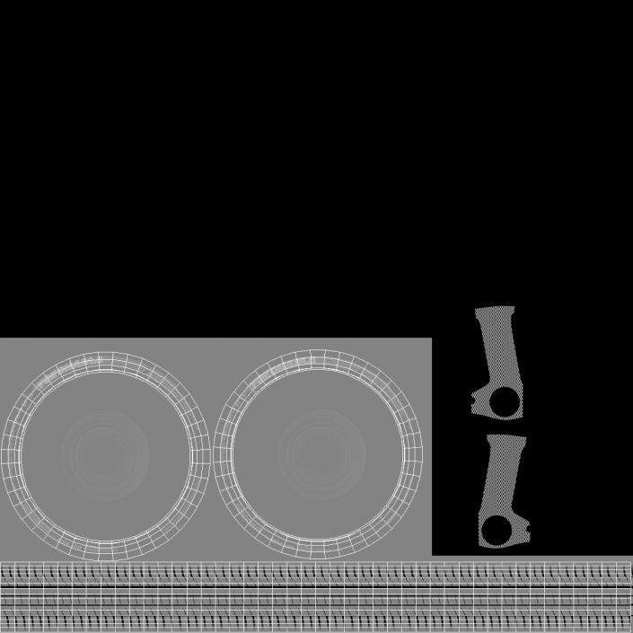 3D Car Frame and Chassis with Wheels model