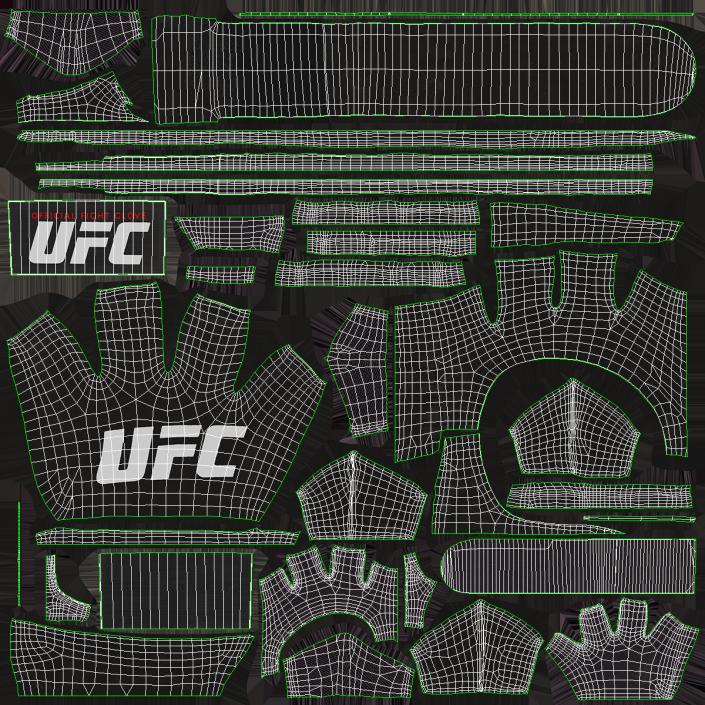 3D UFC Official Leather Fight Gloves model