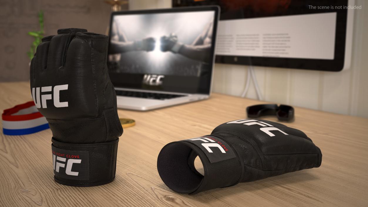 3D UFC Official Leather Fight Gloves model