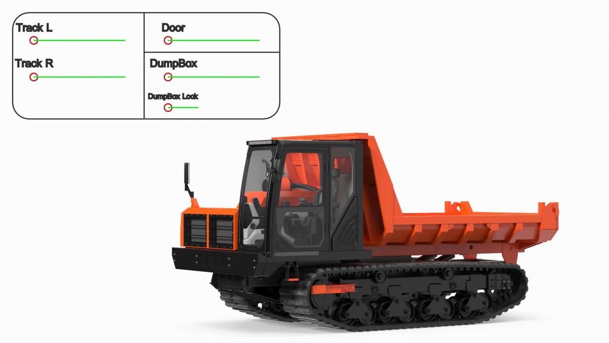 3D Tracked Carrier Orange New Rigged model