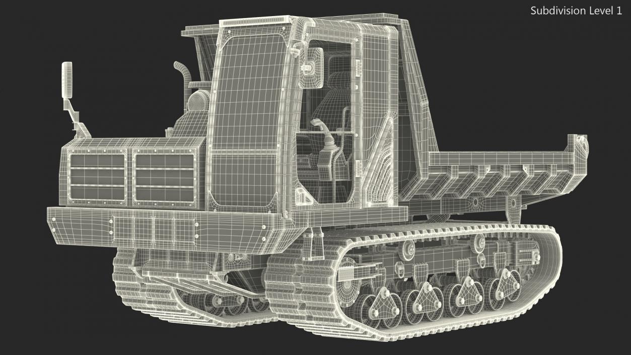 3D Tracked Carrier Orange New Rigged model