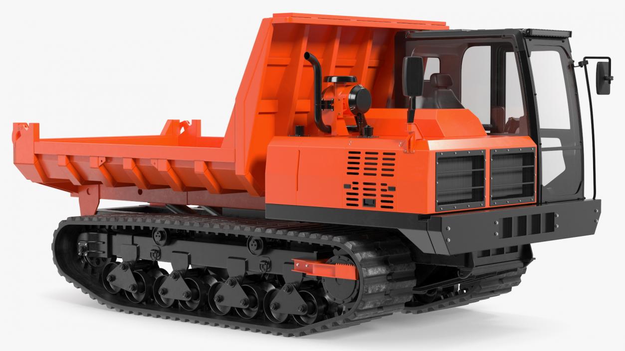 3D Tracked Carrier Orange New Rigged model