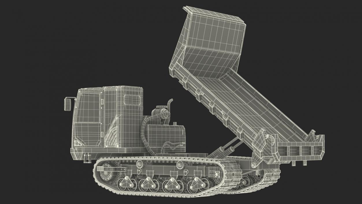 3D Tracked Carrier Orange New Rigged model