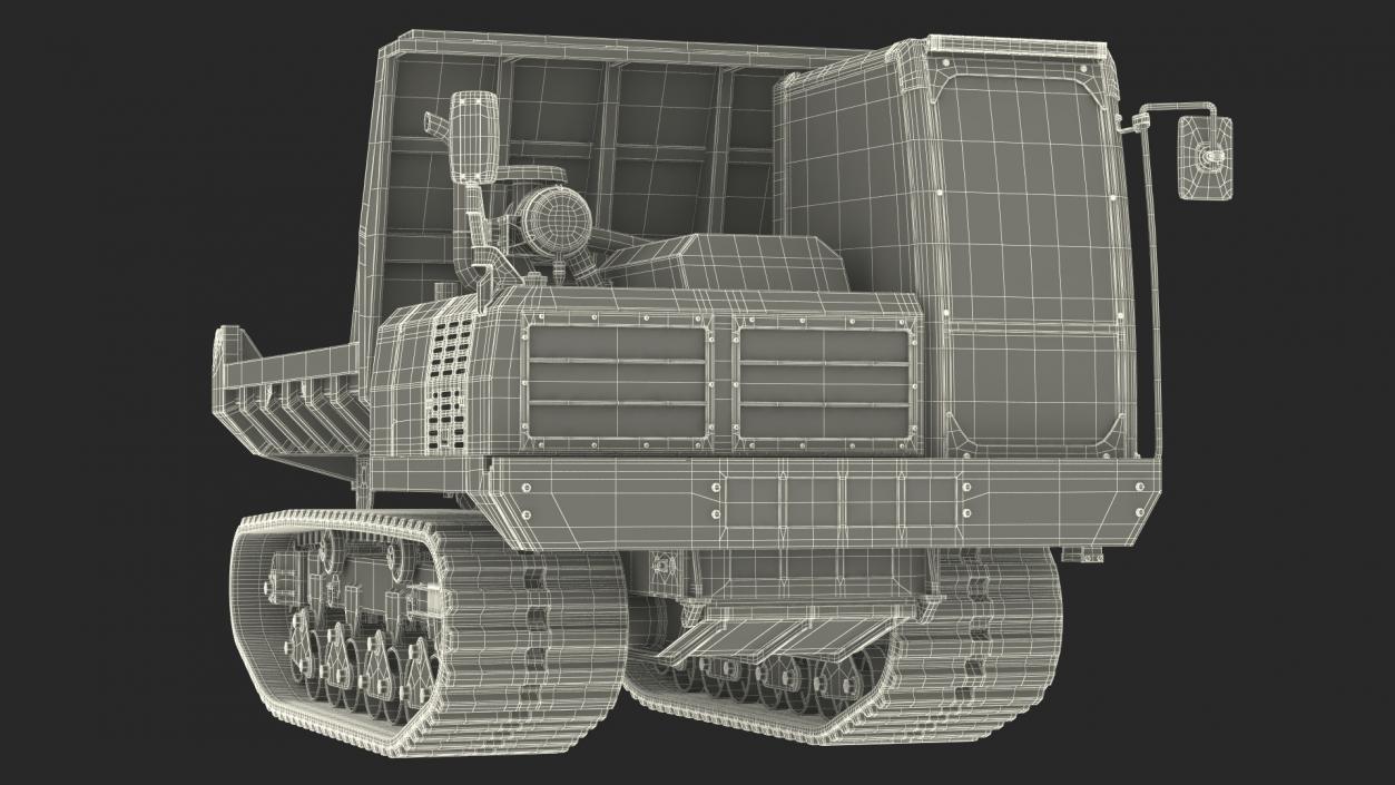 3D Tracked Carrier Orange New Rigged model