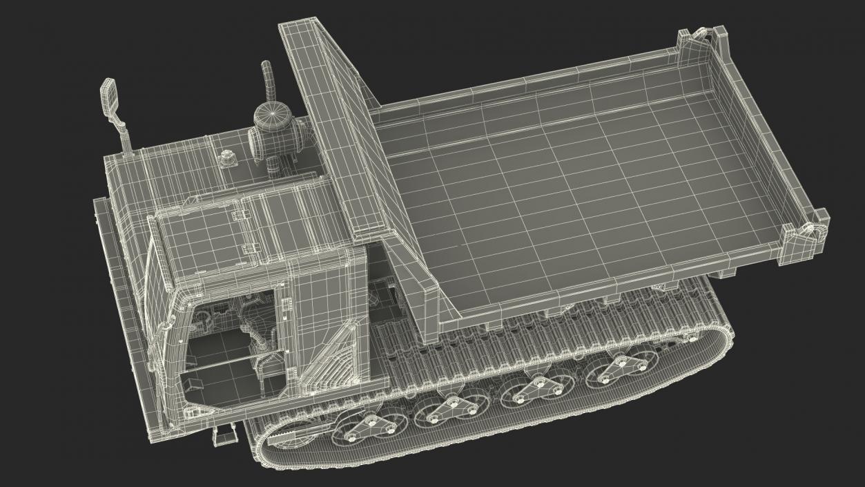 3D Tracked Carrier Orange New Rigged model