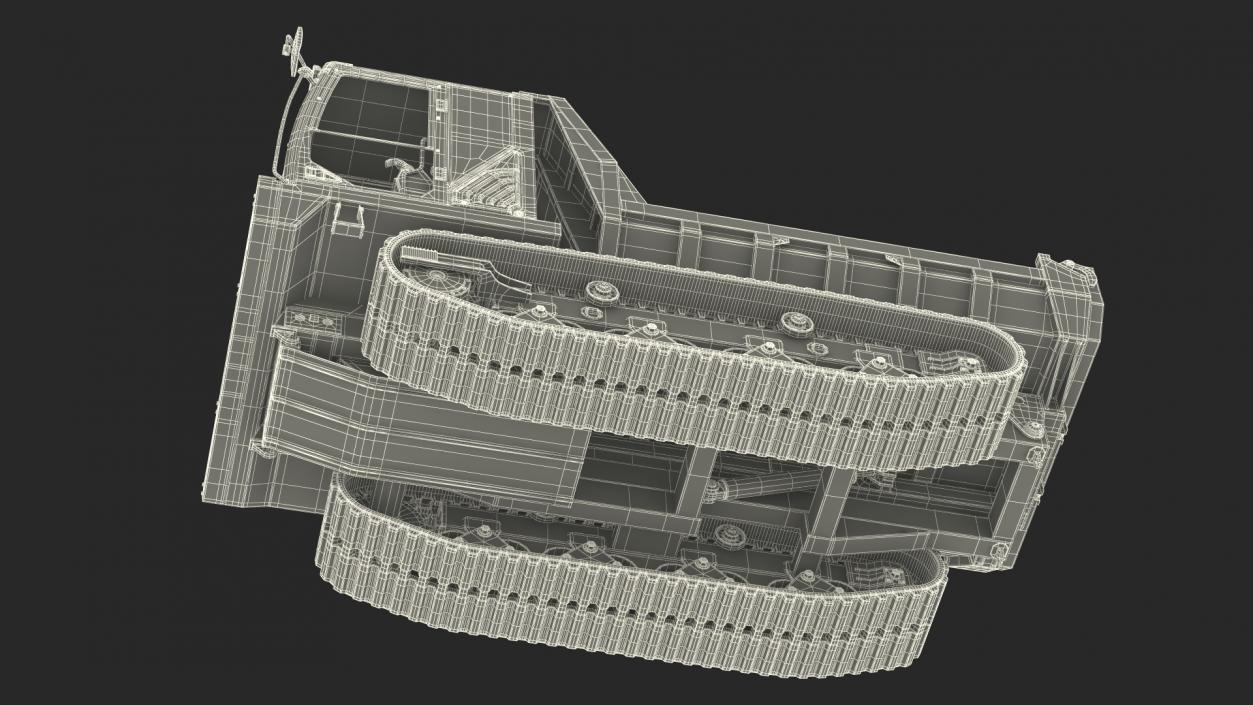 3D Tracked Carrier Orange New Rigged model