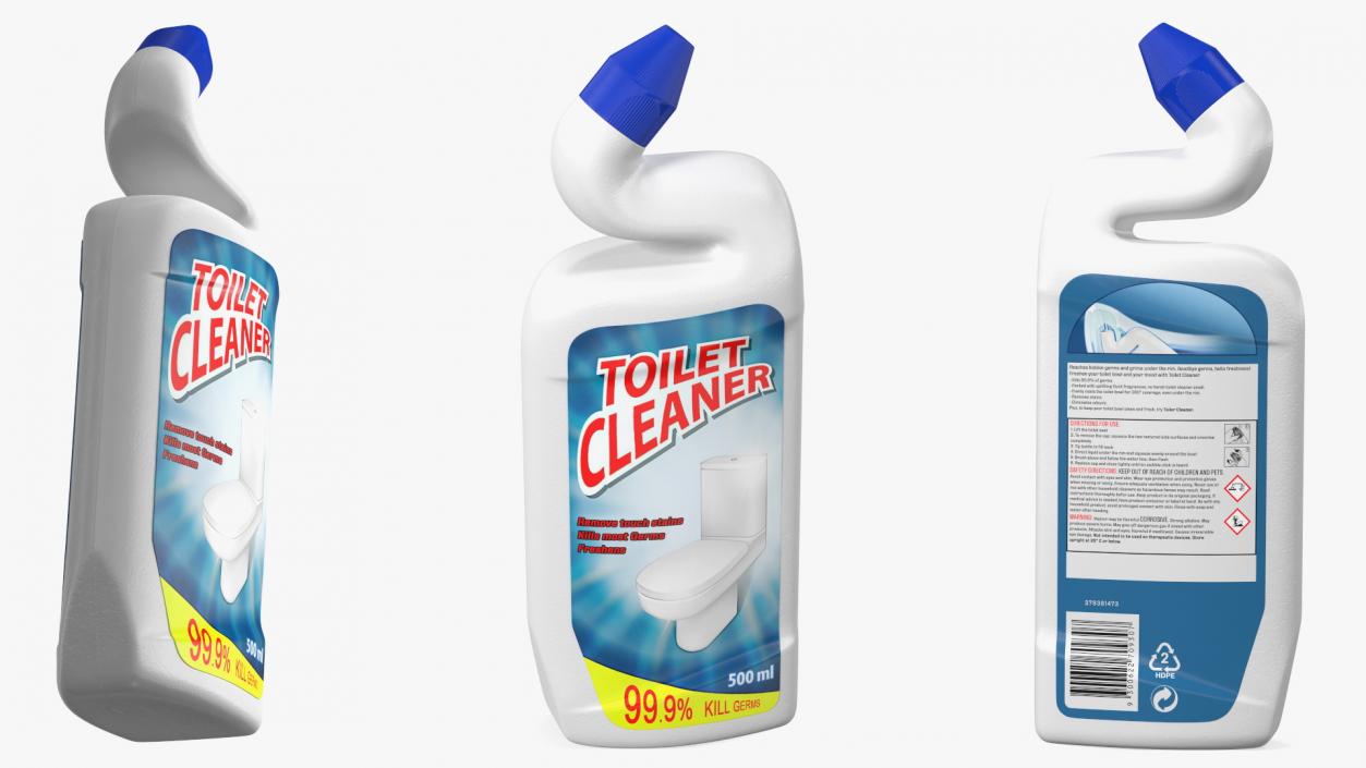 3D model Toilet Bowl Cleaner with Clearing Tools Collection