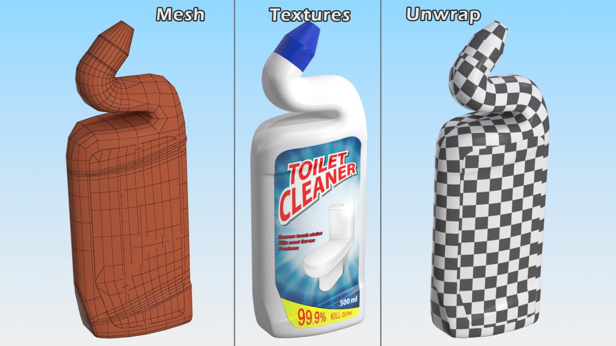 3D model Toilet Bowl Cleaner with Clearing Tools Collection