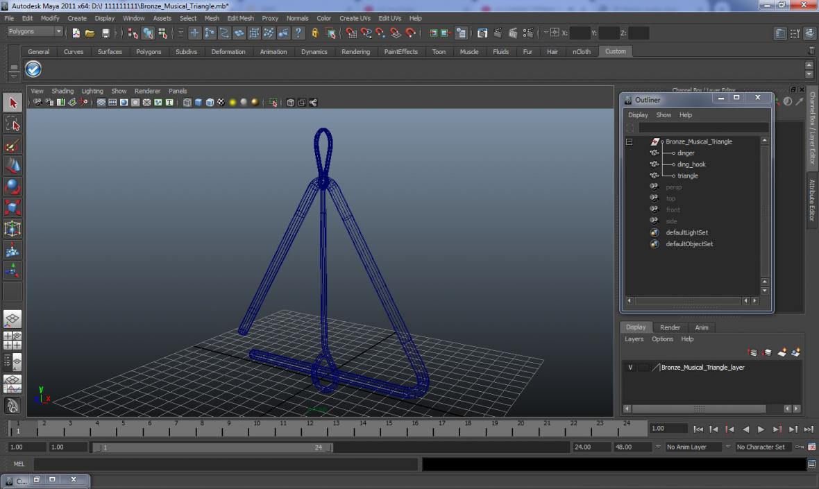 Musical Triangle Steel 3D