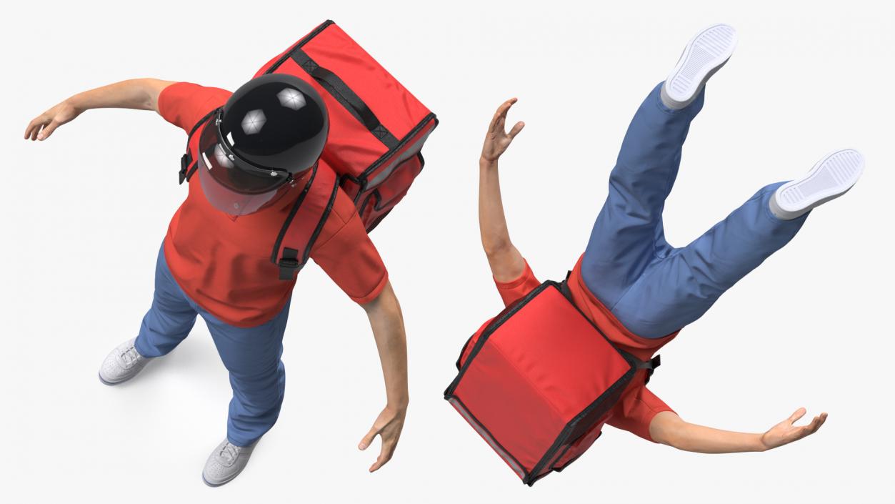 3D Delivery Man wearing Helmet Fur Rigged model