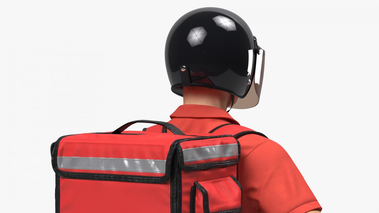 3D Delivery Man wearing Helmet Fur Rigged model