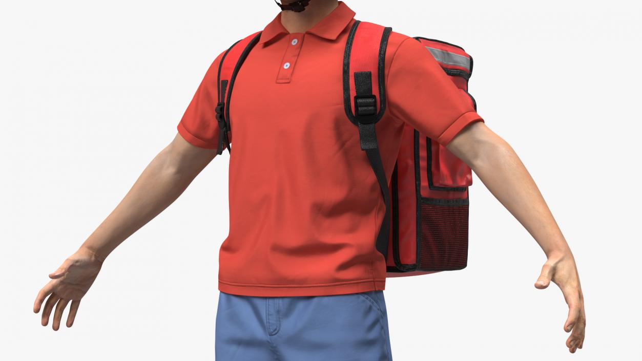 3D Delivery Man wearing Helmet Fur Rigged model