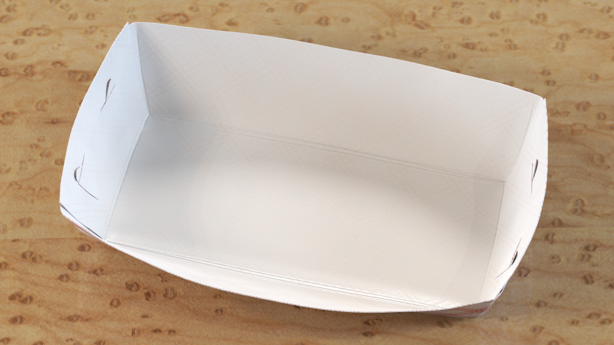 Paper Food Boat Red Checker 3D