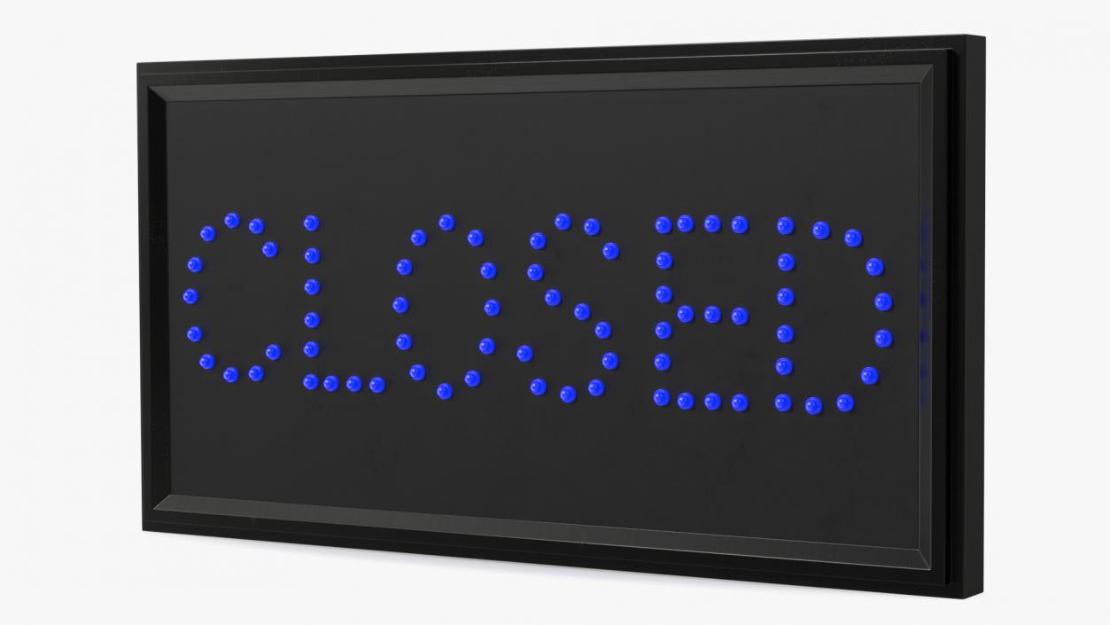 3D Classic Blue LED Sign Closed ON