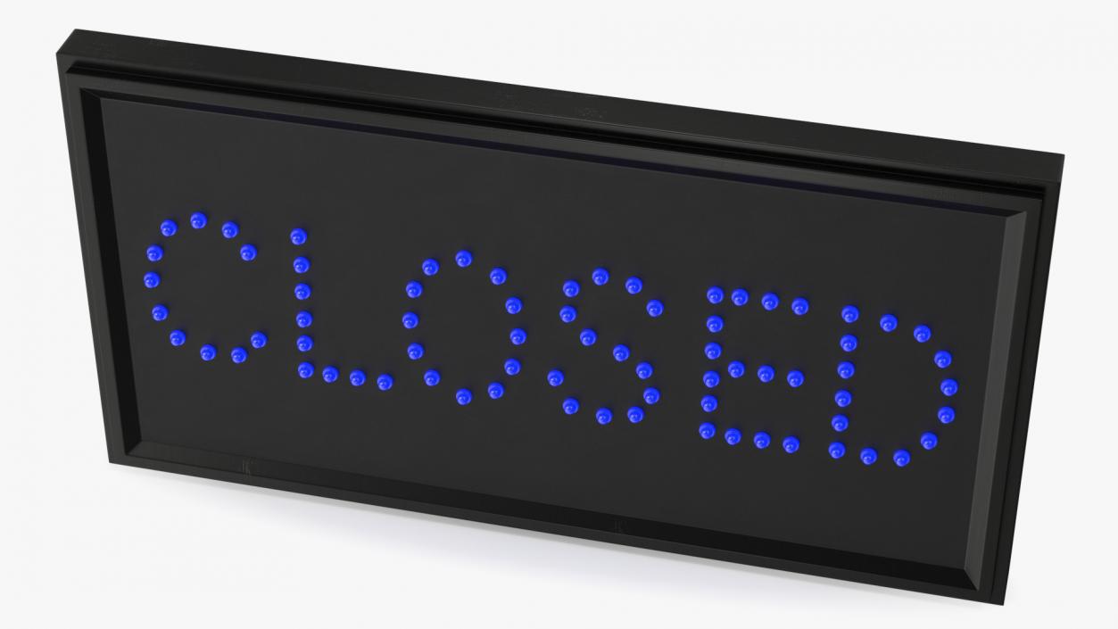 3D Classic Blue LED Sign Closed ON