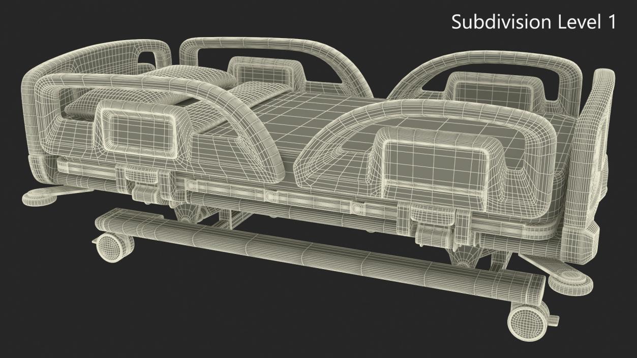 3D model Smart Hospital Bed Off State 2