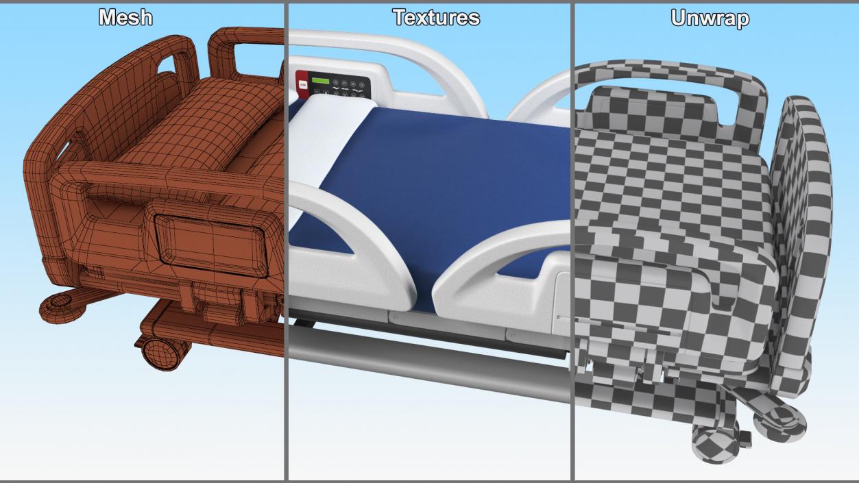 3D model Smart Hospital Bed Off State 2