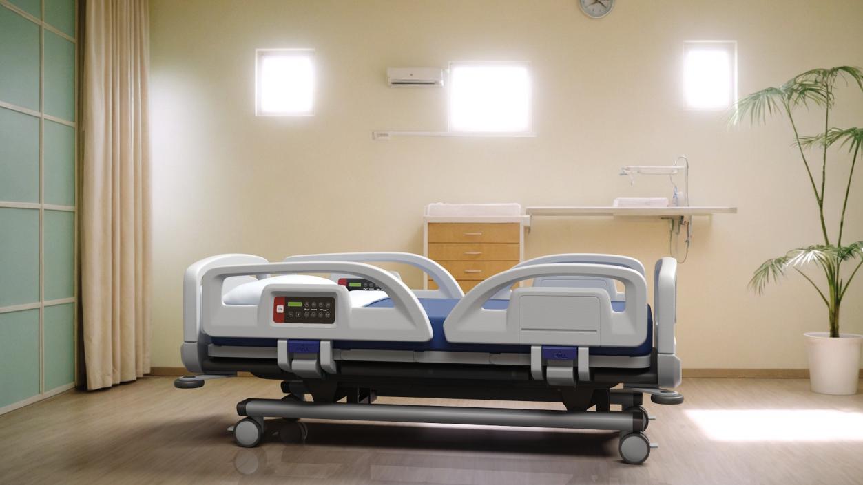 3D model Smart Hospital Bed Off State 2