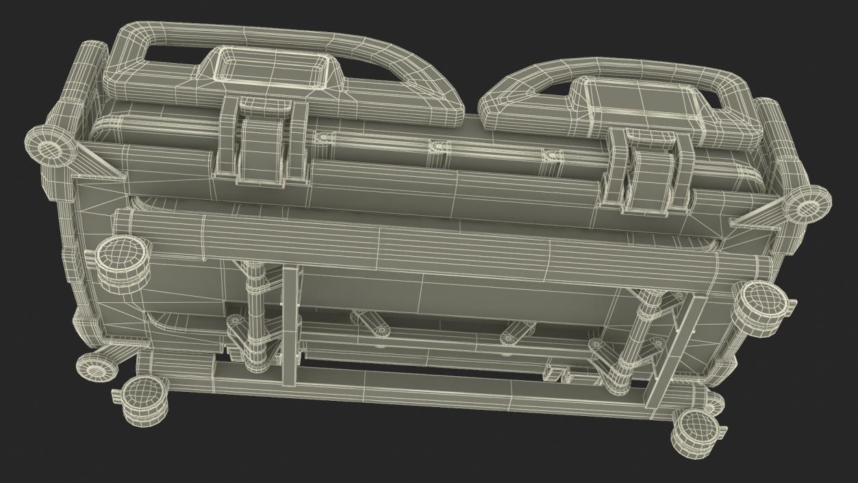 3D model Smart Hospital Bed Off State 2