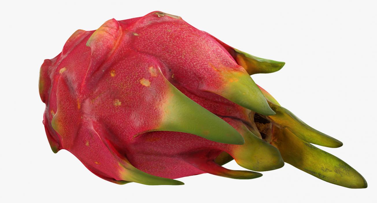 Whole and a Half Red Dragon Fruits 3D model