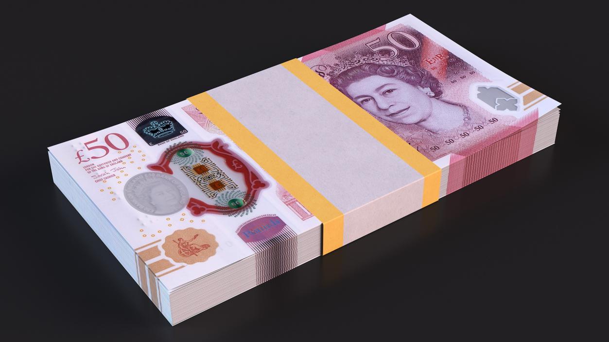 3D Paper Money 50 Pounds