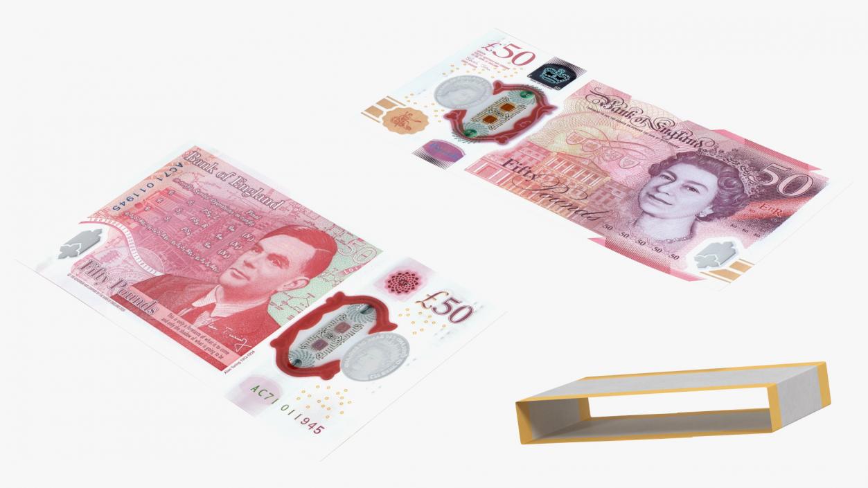 3D Paper Money 50 Pounds